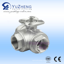 Stainless Steel 3way Ball Valve L Type with Pad